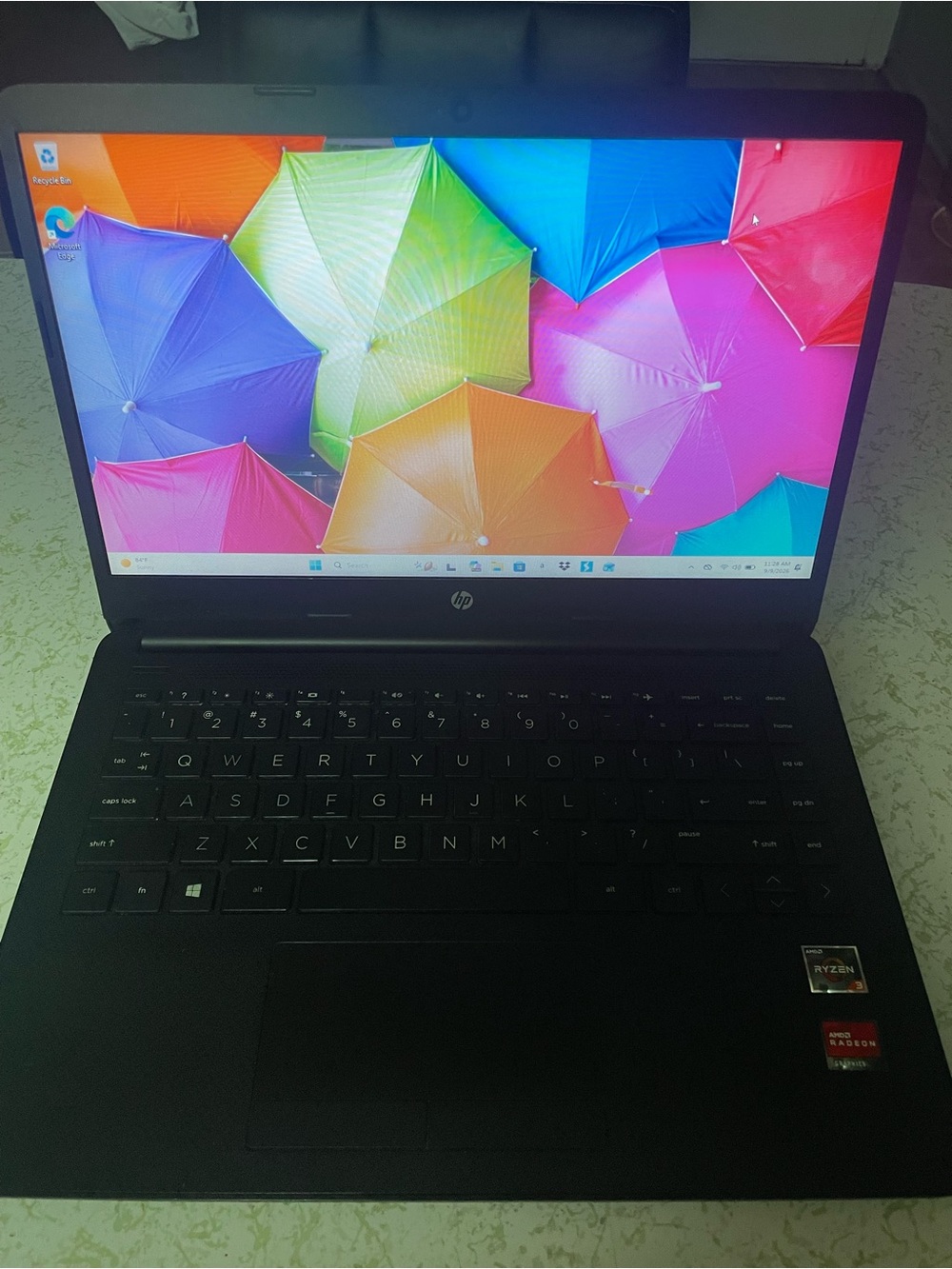 HP Black Laptop with Colorful Display